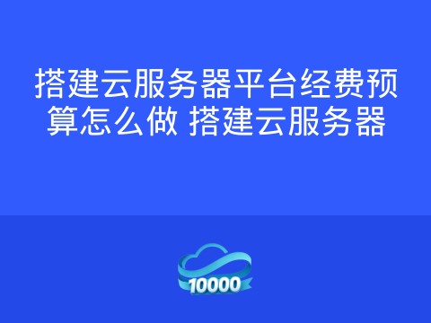 搭建云服务器平台经费预算怎么做 搭建云服务器