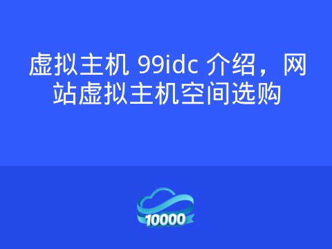 虚拟主机 99idc 介绍，网站虚拟主机空间选购