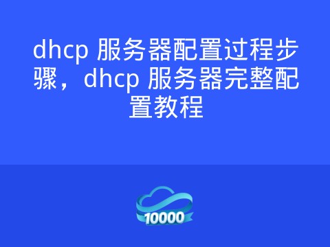 dhcp 服务器配置过程步骤,dhcp 服务器完整配置教程