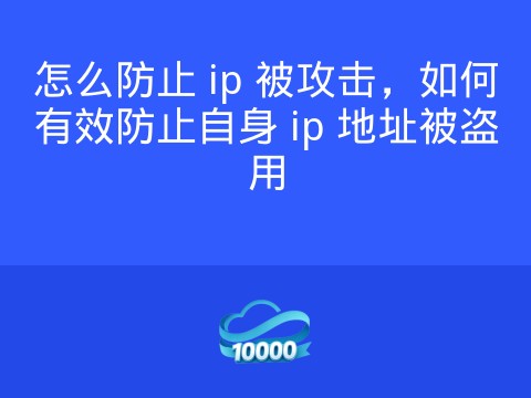 怎么防止 ip 被攻击,如何有效防止自身 ip 地址被盗用