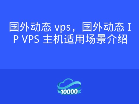 国外动态 vps,国外动态 IP VPS 主机适用场景介绍