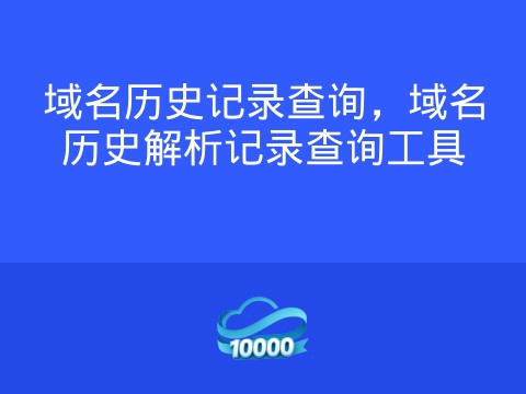 域名历史记录查询,域名历史解析记录查询工具