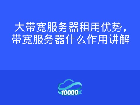 大带宽服务器租用优势,带宽服务器什么作用讲解