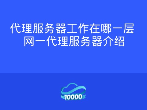 代理服务器工作在哪一层 网一代理服务器介绍