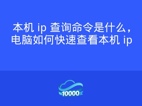 本机 ip 查询命令是什么,电脑如何快速查看本机 ip