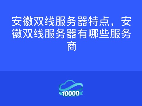 安徽双线服务器特点,安徽双线服务器有哪些服务商