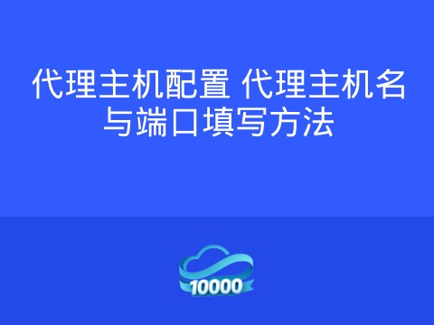 代理主机配置 代理主机名与端口填写方法