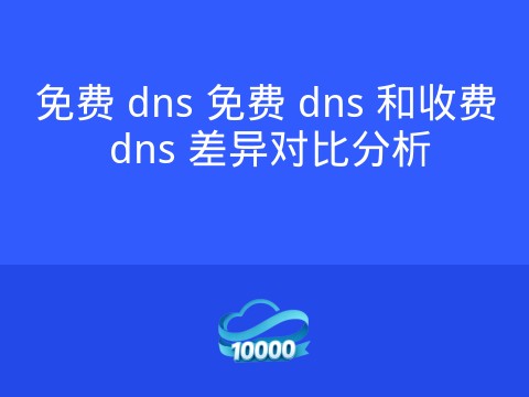 免费 dns 免费 dns 和收费 dns 差异对比分析
