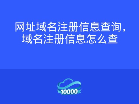 网址域名注册信息查询，域名注册信息怎么查
