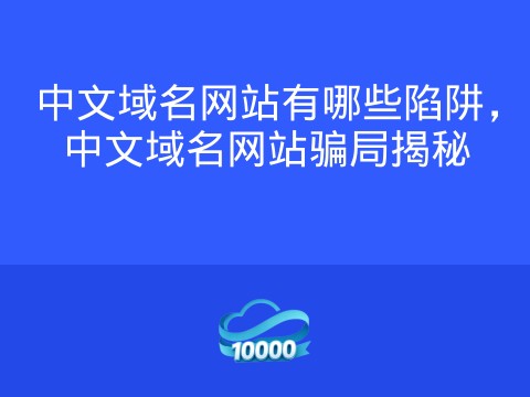 中文域名网站有哪些陷阱,中文域名网站骗局揭秘