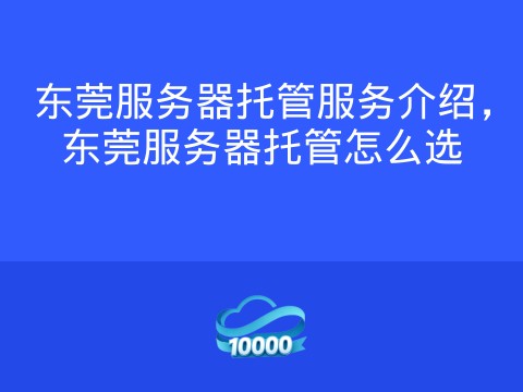 东莞服务器托管服务介绍,东莞服务器托管怎么选