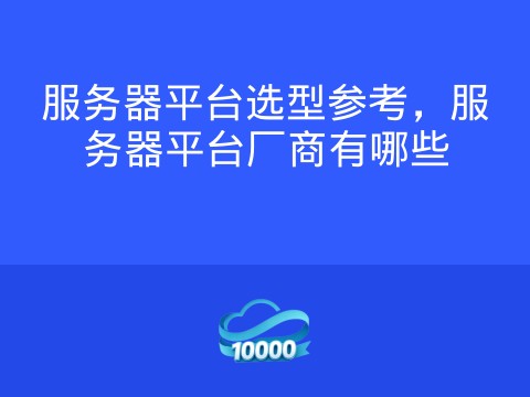 服务器平台选型参考,服务器平台厂商有哪些